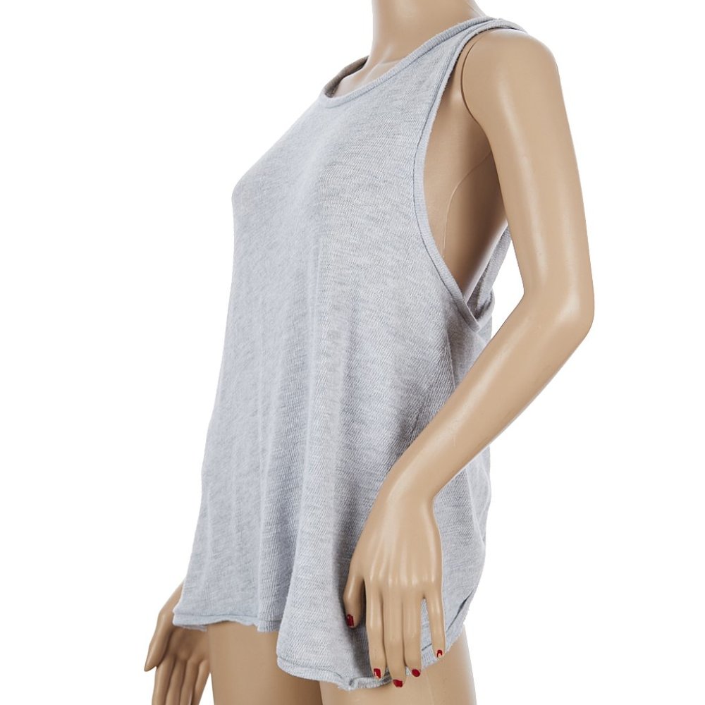 aerie Light Gray Wrap Tank Top Medium - Picture 4 of 7